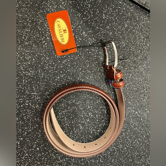 Cavalieri Brown Leather Belt - Picture 2 of 8